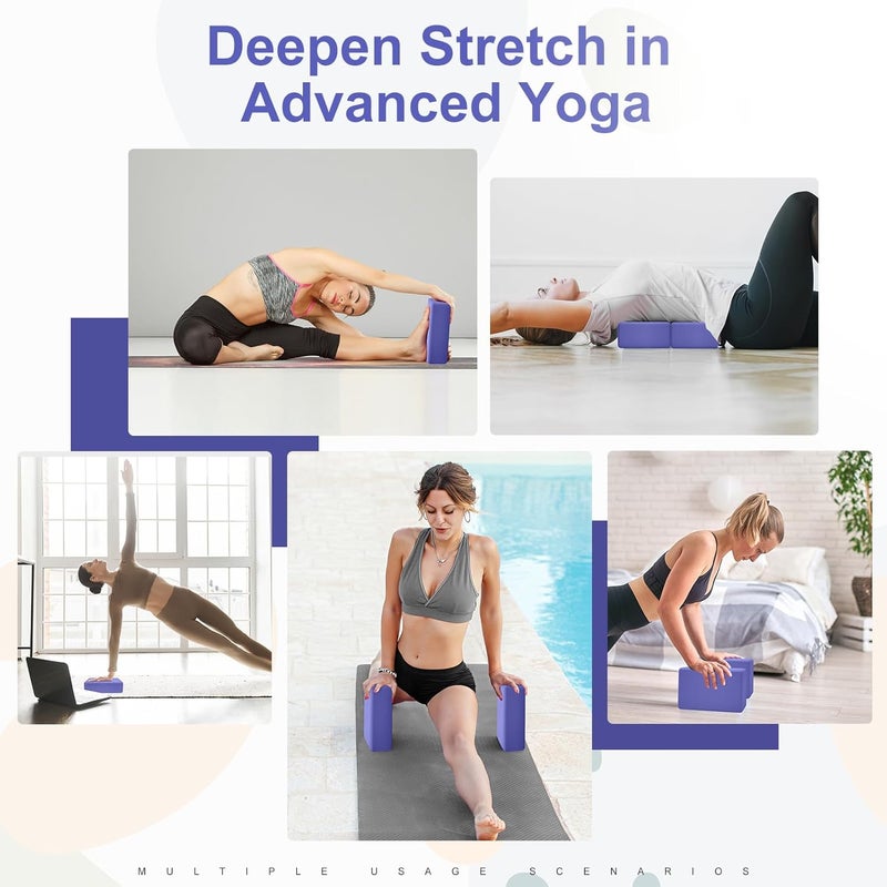 Corsiampoo Yoga Blocks, 9x6x4 Inches, Supportive Eva Foam Blocks, Sturdy Non Slip Yoga Block for Pilates Meditation, Stretching and Toning, Yoga Accessories - Image 5